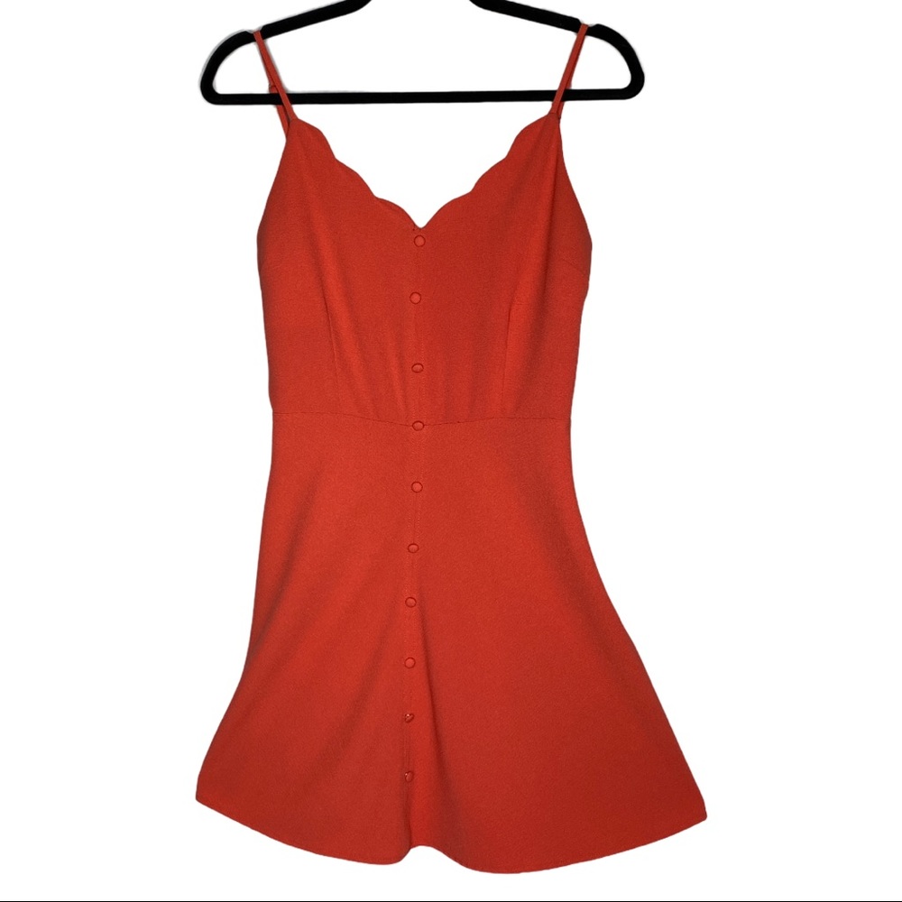 Mine coral pink scalloped tank dress size large - Picture 2 of 7